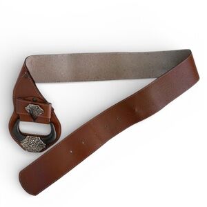 Vintage 90s Argentine Leather Wide Statement Belt – Boho Festival